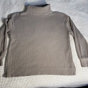 GAP Turtleneck Pullover Sweater Women's XS Brown Waffle Knit Long Sleeve Top